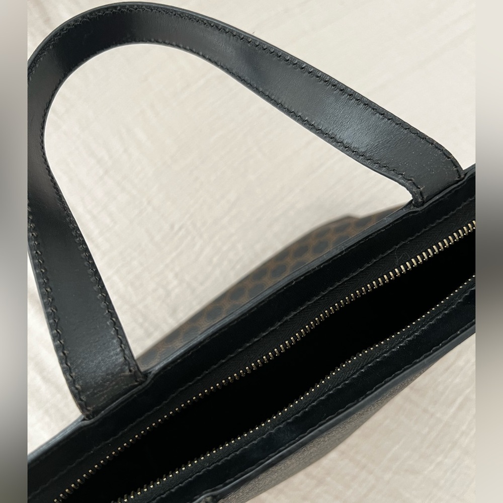 Celine Elegant Black and Brown Tote with Macadam print, leather trim & gold logo - Picture 11 of 13